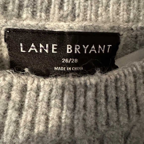 Lane Bryant Gray Cowl Neck Sweater with Ribbed Texture - Picture 4 of 5